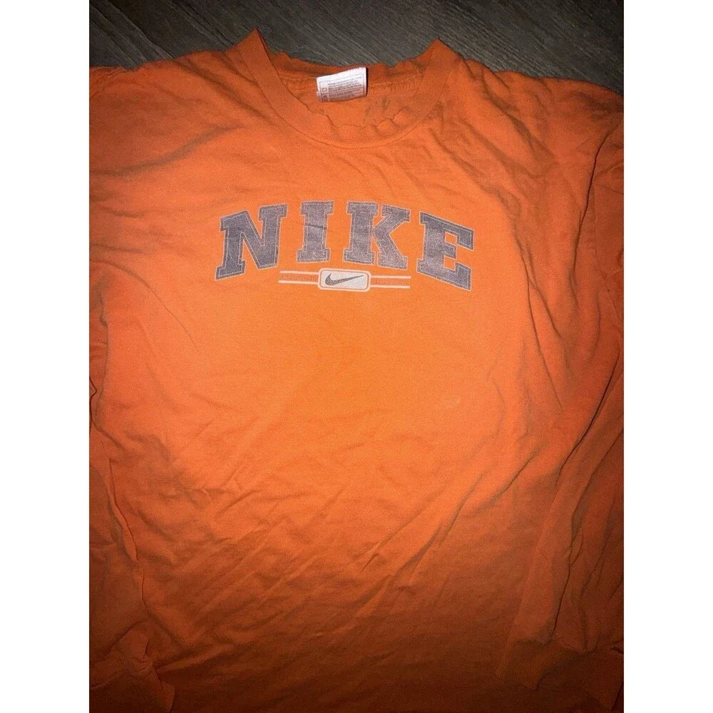 Vintage Nike Made in USA Long Sleeve T Shirt Spellout 90s Large